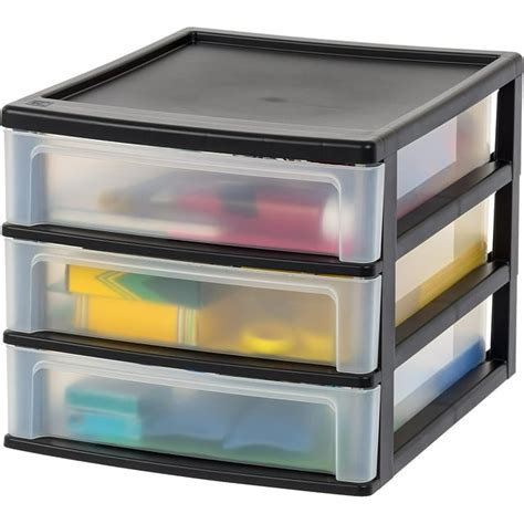 Iris Usa 3 Drawer Stackable Desktop Organizer Medium Plastic Storage