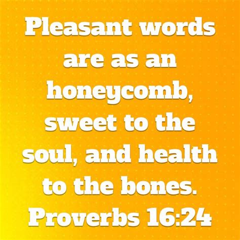 Proverbs 16 24 Pleasant Words Are As An Honeycomb Sweet To The Soul