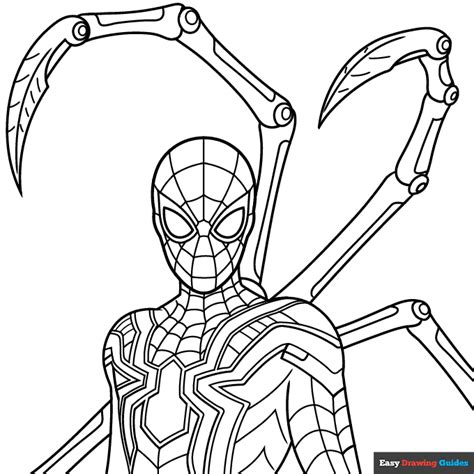 Iron Spider from Avengers Coloring Page | Easy Drawing Guides