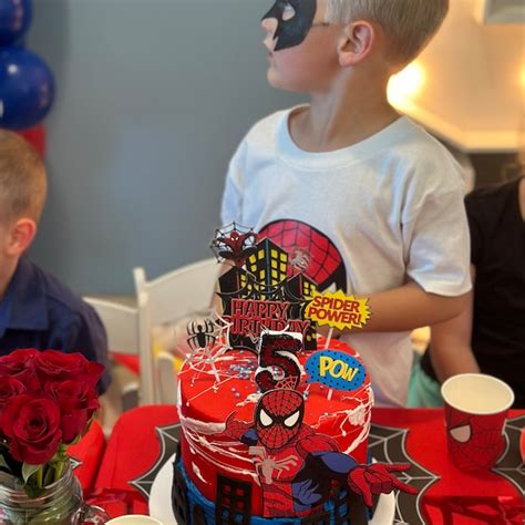 Spider Man Cake Topper Spider Man Party Spider Man Birthday Spider Man Party Etsy