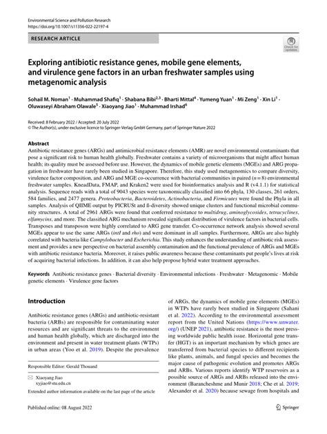 PDF Exploring Antibiotic Resistance Genes Mobile Gene Elements And