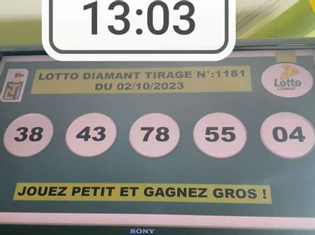 Résultats du lotto Diamant tirage 1181 LOTTO ou LOTO TOGO DIAMANT