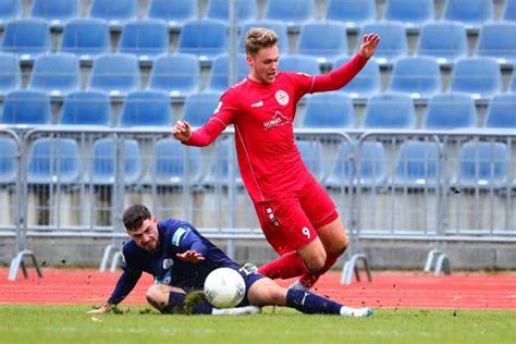 Laurin Stich Walldorf In A Duel With Thilo Toepken Koblenz Fc Rot Weiss