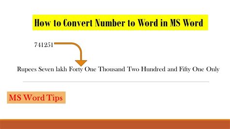 How To Convert Number To Word In Ms Word Convert Number Into Words In