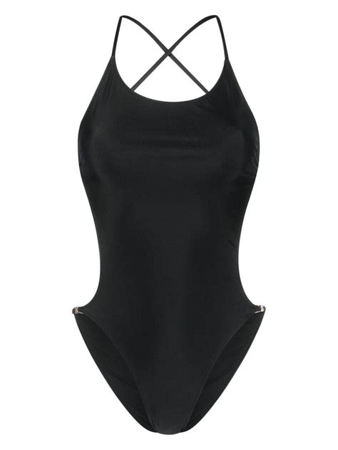 Buy Ganni Open Back One Piece Swimsuit Black At 19 Off Editorialist