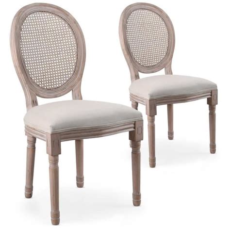 Lot De Chaises M Daillon Louis Xvi Avec Cannage Bois Patin Et Tissu