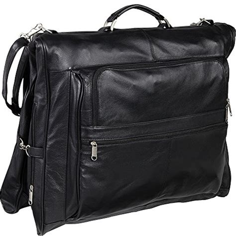 Amerileather Leather Three Suit Garment Bag Colorblack