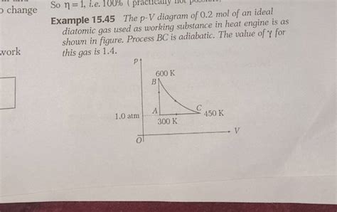 Example 15 45 The PV Diagram Of 0 2 Mol Of An Ideal Diatomic Gas Used As