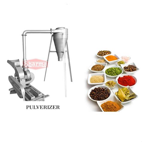 Semi Automatic Spice Pulveriser With Cyclone Blower For Grind Dry Spices 30 40 Kg Per Hour At