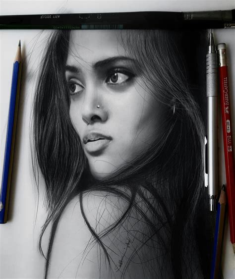 Painting V/S Sketches — Hyper Realistic Sketch Beautiful Naivety Girl ...