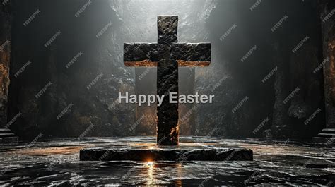 Premium Photo | Christian easter cross Christian cross with light ...