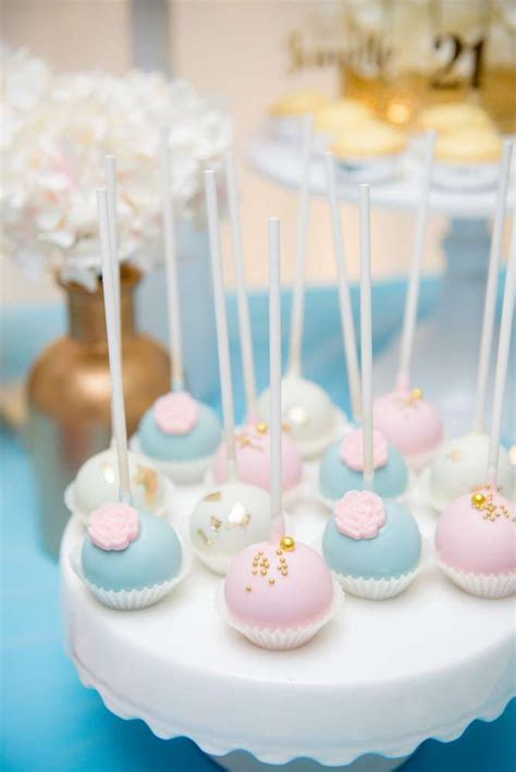 Blue Pink And Gold Theme Birthday Party Ideas Photo 1 Of 17 Gender