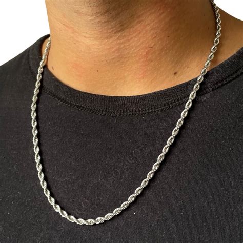 Colar Aço Cirurgico Inox Masculino Cordão Baiano Shopee Brasil