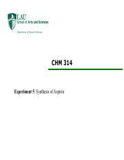 Experiment 6 Aspirin Pdf CHM 314 Experiment 5 Synthesis Of Aspirin