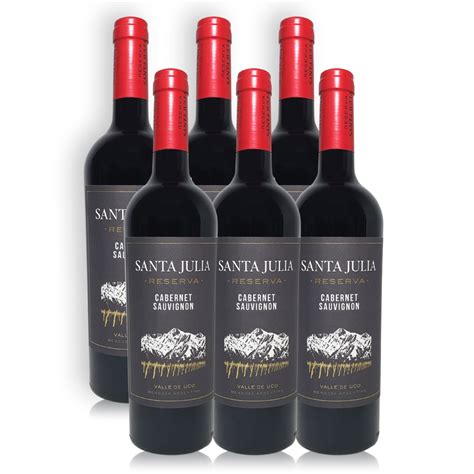 SANTA JULIA RESERVA CABERNET SAUVIGNON CAJA X6U 750ML Borrachines