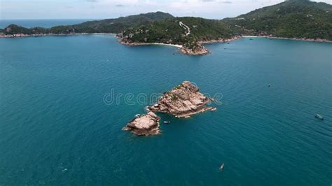 Drone Aerial Reveal Of Koh Tao Thailand Island Coastline Stock Video