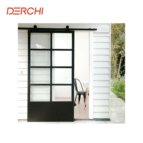 simple design glass sliding barn door soundproof interior sliding barn
