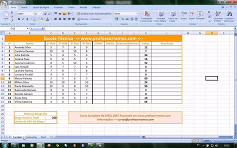 Excel Avançado 2007 Parte 1 1 Funções Soma MÉdia MÁximo MÍnimo E Formatação Condicional