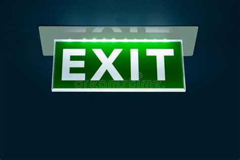 Emergency Exit Signs Green with White Lettering. Stock Photo - Image of guidance, fire: 83133440