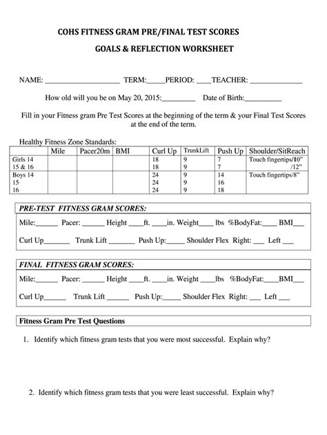 Fitnessgram Assessment Sheet Fill Out Sign Online DocHub