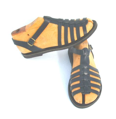 Greek Handmade Roman Leather Sandals For Men Wtracking Sole Etsy