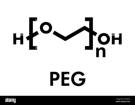 Polyethylene glycol (PEG), chemical structure. Forms of PEG are used as ...