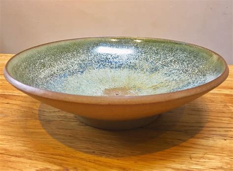 Large Handmade Bowl In Rich Toasted Stoneware Wheel Thrown Pottery