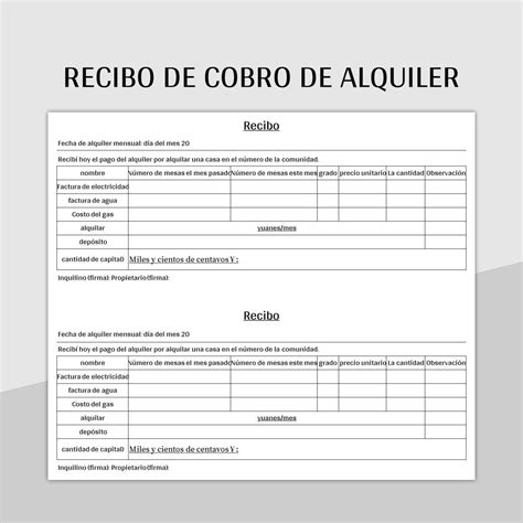 Formato De Recibo De Pago De Arrendamiento En Word Infoupdate Org