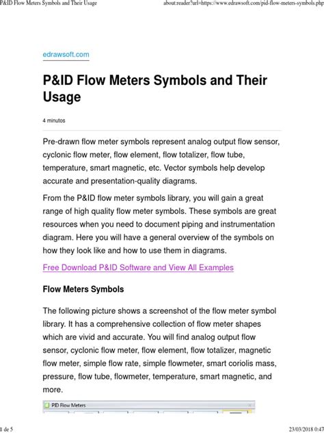 Pandid Flow Meters Symbols And Their Usage Pdf Flow Measurement Chemical Engineering