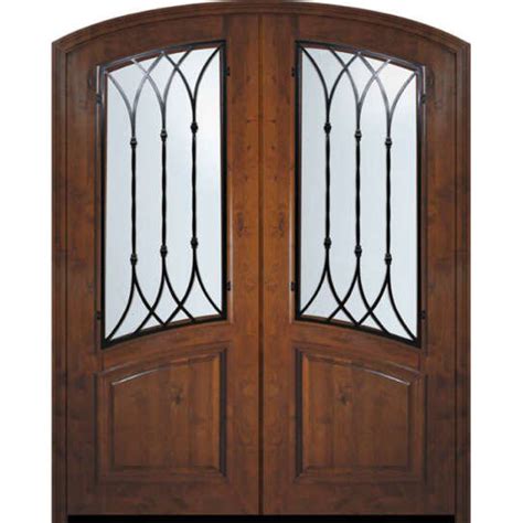 ESWDA 72x96 Exterior Knotty Alder 36in X 96in Double Arch Top Warwick