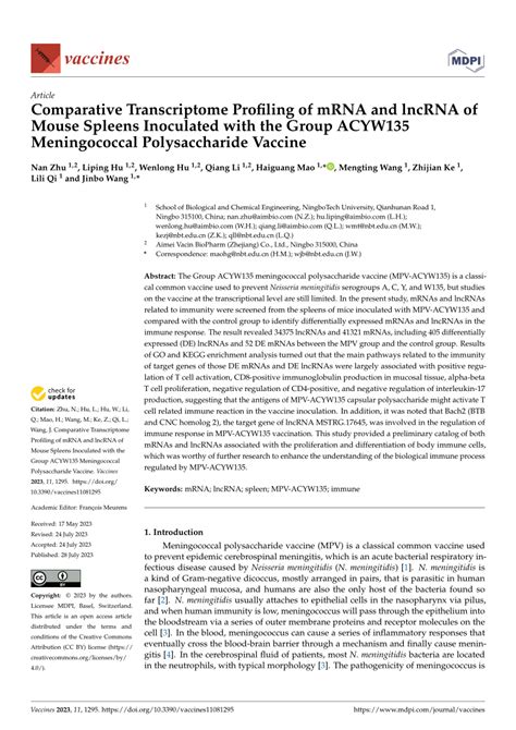 Pdf Comparative Transcriptome Profiling Of Mrna And Lncrna Of Mouse