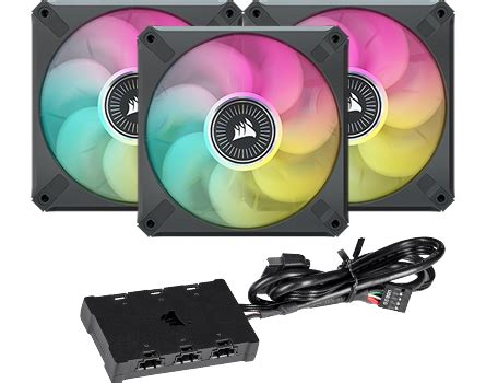 Corsair ML120 RGB ELITE 120mm RGB Fan 3 Pack Lighting Node Core Black