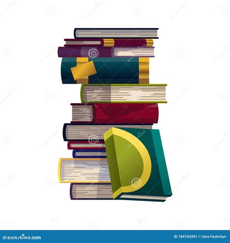 Stack Of Colorful Books On A White Background Pile Of Education Books