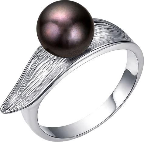 Серебряное кольцо De Fleur 51105S1 с черным жемчугом — купить в AllTime ...
