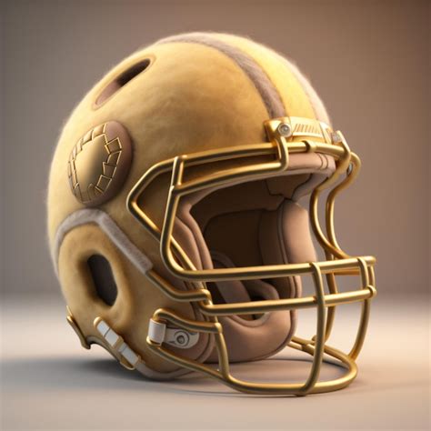 Premium Photo | A football helmet with a logo on it is shown.