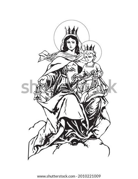 vectores de stock  arte vectorial de virgen del carmen