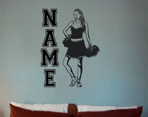 Cheerleader With Custom Name 4 Wall Decal Custom Wall Art Etsy