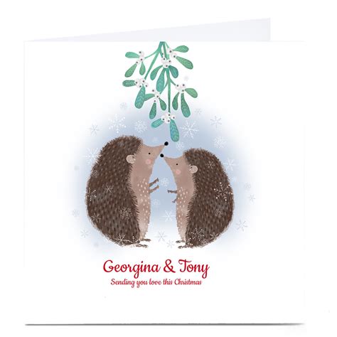 Buy Personalised Kerry Spurling Christmas Card 2 Hedgehogs For Gbp 3 29 Card Factory Uk