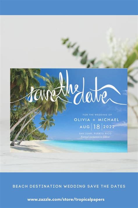 Tropical Beach Destination Wedding Photo Save The Date Zazzle Destination Wedding Photos