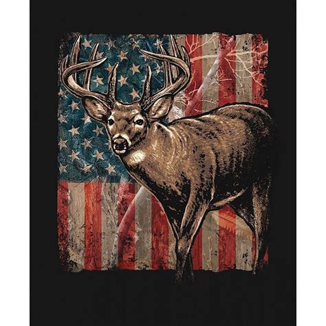 Patriotic Deer American Flag Panel X American Flag Patriotic