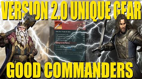 Lotr Rise To War Version 2 0 All Good Commanders New Unique Gear Skills