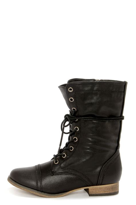 Georgia 72 Black Lace Up Combat Boots 4100 Lulus