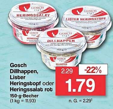 Gosch Dillhappen Lister Heringstopf Oder Heringssalat Rot Angebot Bei