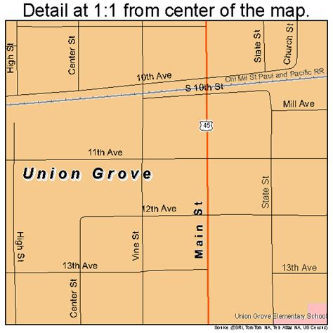 Union Grove Wisconsin Street Map 5581775