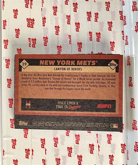 Topps X Espn Mets Once Upon A Time In Queens New York Mets Ebay