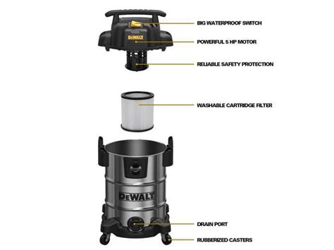 Dewalt Wet Dry Vacuum 8 Gallon 4hp Stainless Steel Tank Wet Dry Blow 3 In 1 Shop Vac Dxv08s