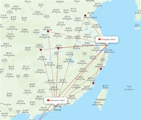 All Flight Routes From Shanghai To Shenzhen Pvg To Szx Flight Routes