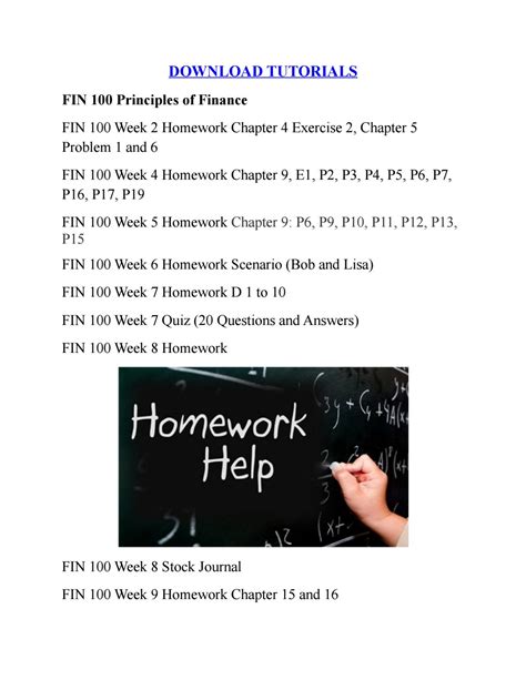 Fin Principles Of Finance By Tutor King Issuu