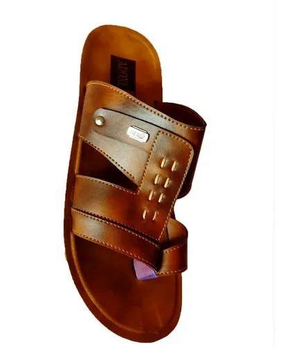 Men Brown Designer PU Slipper At Rs 155 Pair Agra ID 23202142530