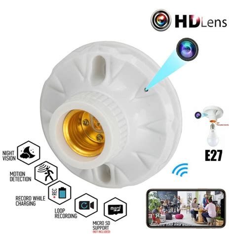 E Light Lamp Bulb Holder Socket With P Hd Mini Spy Camera Wifi